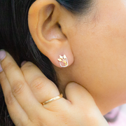 Tulip 1 micron gold plated silver earrings
